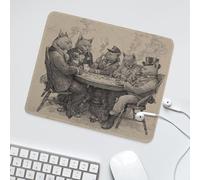 LUYYSKY Beautiful Realistic Elegant Cat Waterproof Base Mouse Pad Classic Mid Century Natural Poker Casino Theme Wooden Texture Desk Accessories Decor Lightweight Mouse Pad-30 x 25 CM