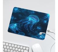LUYYSKY Beautiful Realistic Galaxy Jellyfish Waterproof Base Mouse Pad Colorful Romantic Ocean Underwater Animal Jellyfish Pattern Desk Accessories Decor Lightweight Mouse Pad-24 x 20 CM