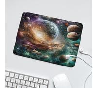 LUYYSKY Beautiful Realistic Neon Galaxy Non-Slip Rubber Mouse Pad Fantasy Abstract Universe Theme Nebula Planet Constellation Planet Mouse Pads for Computers Laptop Mouse-24 x 20 CM