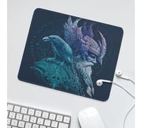 LUYYSKY Beautiful Realistic Norse Viking Non-Slip Rubber Mouse Pad Classic Retro Viking Mythology Symbol Animal Raven Print Mouse Pads for Computers Laptop Mouse-30 x 25 CM