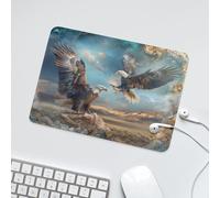 LUYYSKY Beautiful Realistic Wild Eagle Waterproof Base Mouse Pad Modern Classic Oil Painting Starry Sky Wildlife Eagle Desk Accessories Decor Lightweight Mouse Pad-24 x 20 CM