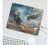 LUYYSKY Beautiful Realistic Wild Eagle Waterproof Base Mouse Pad Modern Classic Oil Painting Starry Sky Wildlife Eagle Desk Accessories Decor Lightweight Mouse Pad-30 x 25 CM