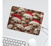 LUYYSKY Beautiful Realistic Wildlife Sloth Non-Slip Rubber Mouse Pad Classic Christmas Winter New Year Animal Sloth Pattern Mouse Pads for Computers Laptop Mouse-24 x 20 CM