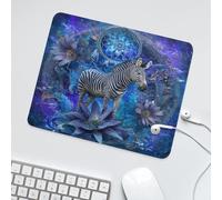 LUYYSKY Beautiful Realistic Wildlife Zebra Waterproof Base Mouse Pad Abstract Rustic African Animal Zebra Boho Plant Flowers Dreamcatcher Desk Accessories Decor Lightweight Mouse Pad-30 x 25 CM