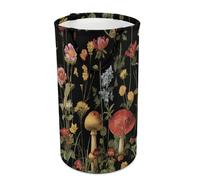 LUYYSKY Beautiful Rustic Boho Mushroom Versatile Storage Laundry Basket, Abstract Watercolor Botanical Mushroom Plant Flowers Print Large Capacity Bathroom Hamper With Handle