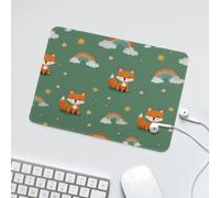 LUYYSKY Beautiful Rustic Cute Fox Non-Slip Rubber Mouse Pad Colorful Vintage Animal Fox Rainbow Star Pattern Mouse Pads for Computers Laptop Mouse-24 x 20 CM