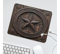LUYYSKY Beautiful Rustic Star Pattern Non-Slip Rubber Mouse Pad Classic Realistic Western Texas Star Print Wooden Board Mouse Pads for Computers Laptop Mouse-30 x 25 CM