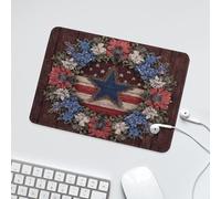 LUYYSKY Beautiful Rustic Star Pattern Non-Slip Rubber Mouse Pad Classic Retro Western Texas Star Antique Wooden Board Plant Flowers Mouse Pads for Computers Laptop Mouse-24 x 20 CM
