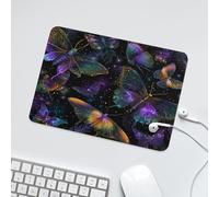 LUYYSKY Beautiful Watercolor Colorful Butterfly Waterproof Base Mouse Pad Classic Bohemian Luxury Starry Sky Animal Butterflies Print Desk Accessories Decor Lightweight Mouse Pad-24 x 20 CM