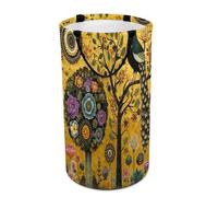 LUYYSKY Boho Rustic Tree of Life Collapsible Dirty Clothes Basket, Colorful Vintage William Morris Spring Flower Birds Plant Peacock Portable Clothes Storage Basket