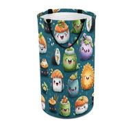 LUYYSKY Cartoon Japanese Sushi Versatile Storage Laundry Basket, Realistic Cute Asian Food Theme Sushi Large Capacity Bathroom Hamper With Handle