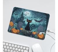 LUYYSKY Classic Abstract Anime Cat Waterproof Base Mouse Pad American Gothic Halloween Full Moon Forest Castle Animal Cat Bat Plant Desk Accessories Decor Lightweight Mouse Pad-24 x 20 CM