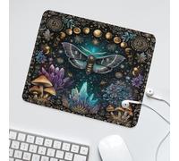 LUYYSKY Classic Abstract Boho Butterfly Non-Slip Rubber Mouse Pad Beautiful Vintage Natural Full Moon Animal Butterfly Mushroom Floral Mouse Pads for Computers Laptop Mouse-30 x 25 CM