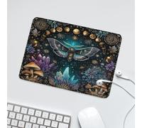 LUYYSKY Classic Abstract Boho Butterfly Waterproof Base Mouse Pad Beautiful Vintage Natural Full Moon Animal Butterfly Mushroom Floral Desk Accessories Decor Lightweight Mouse Pad-24 x 20 CM