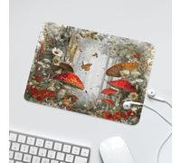 LUYYSKY Classic Abstract Boho Mushroom Non-Slip Rubber Mouse Pad Natural Realistic Woodland Plants Pine Trees Floral Animal Butterflies Mouse Pads for Computers Laptop Mouse-24 x 20 CM
