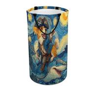 LUYYSKY Classic Abstract Cute Dogs Versatile Storage Laundry Basket, Colorful Funny Starry Sky Sunflowers Animals Sharks Puppies Large Capacity Bathroom Hamper With Handle