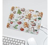LUYYSKY Classic Anime Gingerbread Print Waterproof Base Mouse Pad Vintage Christmas Gingerbread Theme Cupcakes Candy Cane Desk Accessories Decor Lightweight Mouse Pad-24 x 20 CM