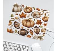 LUYYSKY Classic Anime Yellow Pumpkin Waterproof Base Mouse Pad Funny Thanksgiving Plants Pumpkin Maple Leaf Rugby Ball Desk Accessories Decor Lightweight Mouse Pad-30 x 25 CM