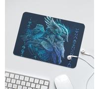 LUYYSKY Classic Ethnic Norse Viking Waterproof Base Mouse Pad Beautiful Abstract Viking Mythology Symbol Animal Raven Print Desk Accessories Decor Lightweight Mouse Pad-24 x 20 CM
