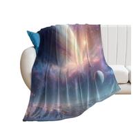 LUYYSKY Classic Fantasy Galaxy Flannel Blanket Bedding Sofa Decor Beautiful Colorful Outer Space Constellation Nebula Planet Soft Warm Throw Blanket, 76x100 cm