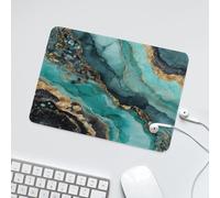 LUYYSKY Classic Modern Texture Marble Non-Slip Rubber Mouse Pad Colorful Ink Art Luxury Turquoise Geometric Marble Mouse Pads for Computers Laptop Mouse-24 x 20 CM