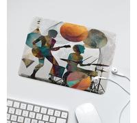 LUYYSKY Classic Music Band Theme Non-Slip Rubber Mouse Pad Beautiful Abstract Musical Instruments Guitar Drum Kit Print Mouse Pads for Computers Laptop Mouse-24 x 20 CM