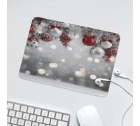 LUYYSKY Classic Vintage Christmas Balls Non-Slip Rubber Mouse Pad Modern Realistic Winter New Year Snowflakes Pine Trees Print Mouse Pads for Computers Laptop Mouse-24 x 20 CM