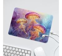 LUYYSKY Classic Watercolor Animal Jellyfish Non-Slip Rubber Mouse Pad Beautiful Fantasy Nautical Ocean Underwater Fish Mouse Pads for Computers Laptop Mouse-24 x 20 CM