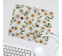 LUYYSKY Classic Watercolor Daisy Floral Non-Slip Rubber Mouse Pad Mid Century Retro Botanical Daisies Flowers Print Mouse Pads for Computers Laptop Mouse-30 x 25 CM