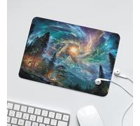 LUYYSKY Colorful Abstract Galaxy Non-Slip Rubber Mouse Pad Modern Natural Starry Sky Nebula Landscape Mountain Plant Pine Forest Mouse Pads for Computers Laptop Mouse-24 x 20 CM