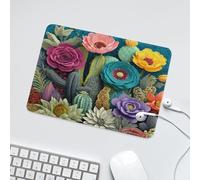 LUYYSKY Colorful Abstract Green Cactus Non-Slip Rubber Mouse Pad Modern Realistic Southwest Desert Tropical Succulents Cactus Floral Mouse Pads for Computers Laptop Mouse-24 x 20 CM