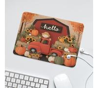LUYYSKY Colorful Classic Cute Scarecrow Waterproof Base Mouse Pad Vintage Cartoon Thanksgiving Farmhouse Plants Sunflowers Pumpkin Truck Desk Accessories Decor Lightweight Mouse Pad-24 x 20 CM