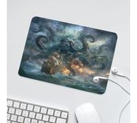 LUYYSKY Colorful Classic Monster Octopus Non-Slip Rubber Mouse Pad Spooky Nautical Ocean Pirate Ship Animal Seagull Octopus Mouse Pads for Computers Laptop Mouse-24 x 20 CM