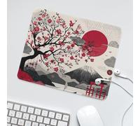LUYYSKY Colorful Classic Mount Fuji Non-Slip Rubber Mouse Pad Beautiful Rustic Japanese Red Sun Torii Plant Cherry Blossom Tree Mouse Pads for Computers Laptop Mouse-30 x 25 CM