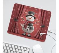 LUYYSKY Colorful Cute Winter Snowman Waterproof Base Mouse Pad Classic Cartoon Red Christmas Snowman Snowflake Desk Accessories Decor Lightweight Mouse Pad-30 x 25 CM