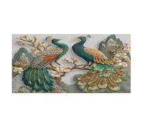 LUYYSKY Colorful Fantasy Peacock Quick-Drying Beach Towel, Retro Beautiful Spring Garden Flowers Animal Peacocks Travel Vacation Single Sided Pile Bathroom Towels