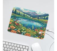 LUYYSKY Colorful Japanese Anime Forest Nature Landscape Waterproof Base Mouse Pad Abstract Watercolor Spring Garden Daisies Floral Desk Accessories Decor Lightweight Mouse Pad-24 x 20 CM