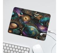 LUYYSKY Colorful Realistic Outer Space Waterproof Base Mouse Pad Classic Boho Fantasy Galaxy Universe Nebula Constellation Planet Desk Accessories Decor Lightweight Mouse Pad-24 x 20 CM