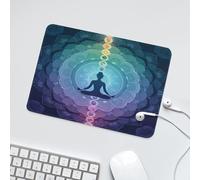 LUYYSKY Colorful Retro Elegant Yoga Waterproof Base Mouse Pad Rustic Abstract Botanical Plant Mandala Flowers Mysterious Pattern Desk Accessories Decor Lightweight Mouse Pad-24 x 20 CM