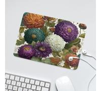 LUYYSKY Colorful Rustic Boho Flowers Waterproof Base Mouse Pad Retro Abstract Bohemian Botanical Plant Floral Pattern Desk Accessories Decor Lightweight Mouse Pad-24 x 20 CM
