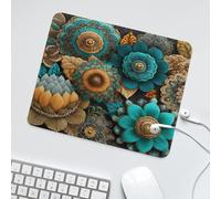 LUYYSKY Colorful Vintage Mandala Flower Waterproof Base Mouse Pad Fantasy Rustic Bohemian Botanical Plant Aztec Flower Print Desk Accessories Decor Lightweight Mouse Pad-30 x 25 CM