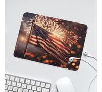 LUYYSKY Colorful Watercolor American Flag Waterproof Base Mouse Pad Rustic Abstract American Striped Flag Fireworks Desk Accessories Decor Lightweight Mouse Pad-24 x 20 CM