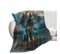 LUYYSKY Colorful Watercolor Animals Wolf Lightweight Flannel Blanket Natural Native Americans Tribal Dreamcatcher Bird Raven Cozy Soft Throw Blanket