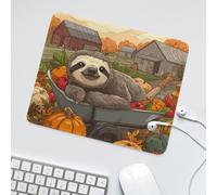 LUYYSKY Colorful Watercolor Cartoon Sloth Non-Slip Rubber Mouse Pad Funny Realistic Thanksgiving Farmhouse Animal Sloth Plant Pumpkin Mouse Pads for Computers Laptop Mouse-30 x 25 CM