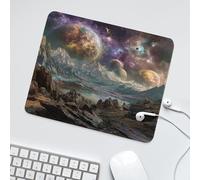 LUYYSKY Cool Abstract Starry Sky Non-Slip Rubber Mouse Pad Modern Art Galaxy Landscape Outer Space Planets Earth Mountain River Mouse Pads for Computers Laptop Mouse-30 x 25 CM