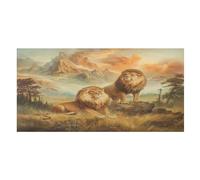 LUYYSKY Cool Oil Painting Lions Quick-Drying Beach Towel, Rustic Realistic African Savannah Wild Animal Lion Travel Vacation Single Sided Pile Bathroom Towels