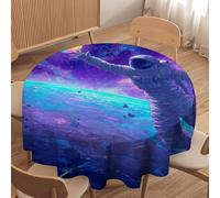LUYYSKY Cool Realistic Astronaut Round Tablecloth Funny Abstract Galaxy Outer Space Astronaut Sports Theme Volleyball Washable Decor for Table Cover for Kitchen-177.8" Wx177.8 L cm