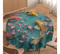 LUYYSKY Cool Realistic Monster Octopus Round Tablecloth Classic Halloween Animal Octopus Gothic Skull Washable Decor for Table Cover for Kitchen-36 Wx36 L