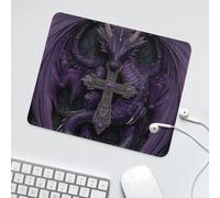 LUYYSKY Cool Watercolor Purple Dragon Waterproof Base Mouse Pad Retro European Gothic Fantasy Animal Dragon Desk Accessories Decor Lightweight Mouse Pad-30 x 25 CM