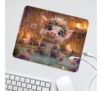 LUYYSKY Cute Abstract Anime Farm Pig Non-Slip Rubber Mouse Pad Colorful Rustic Bathroom Art Wooden Wall Animal Pig Pattern Mouse Pads for Computers Laptop Mouse-30 x 25 CM